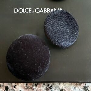 Dolce & Gabbana black velvet-covered shank replacement buttons (set of 2)
